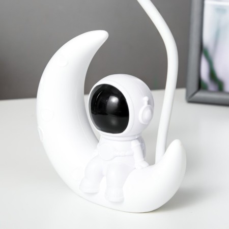 Table lamp "Astronaut on the Moon" LED 3W USB AKB White 13x5x26 cm Risalux-7