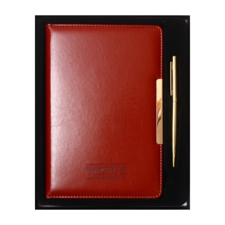 The diary is low, the PVC, A5 cover, 140 sheets in a cage, with a handle, in a gift box, mix-1
