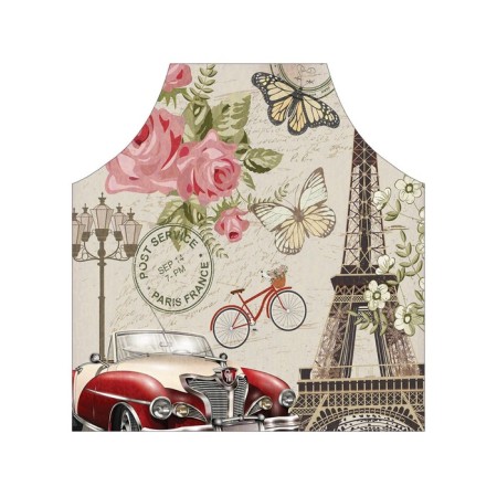 Apron of a kitchen with a photo print "Romance of Paris", adjustable, size OS-2