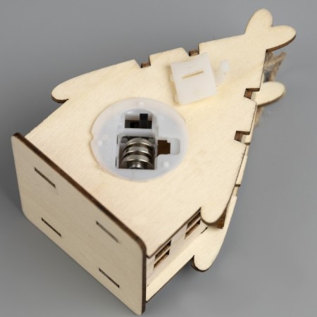 Christmas tree toy "House with a deer", from batteries, a glow of warm white-2