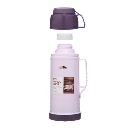 Thermos 1.8 l, with a glass flask, retains heat 12 hours, with a mug, lilac-1