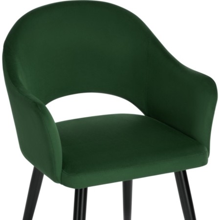 Stol on a metal frame Apr Metal/velor, black/green 57x57x81 cm-4