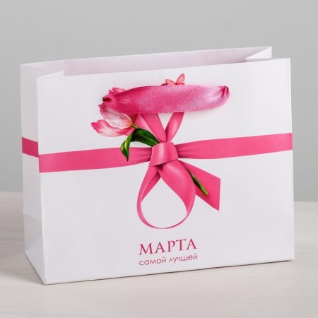 Gift Laminated horizontal package, packaging, “The best, March 8”, MS 23 x 18 x 10 cm-1