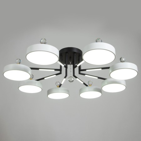 Люстра "Велтос" 8хLED 208Вт 3000-6000К черно-белый 89х89х21 см BayerLux-1
