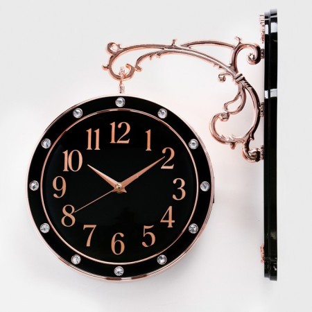 Watching double-sided watches, on suspension, smooth move, 36 x 32 cm, D-25 cm, dial 19 cm