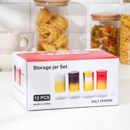 A set of containers for spices from glass "Style", 170 ml, 5.5 × 11 cm, 12 pcs-4