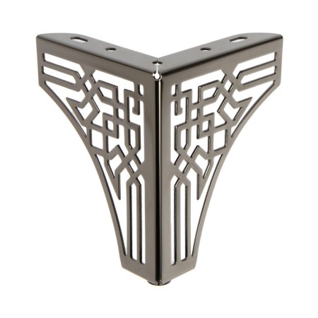 Furniture support cappio carved OP01, h = 130 mm. 10.5*10.5, glossy color black
