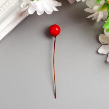 Decor for creativity "Red berry" set 50 pcs diam 1 cm