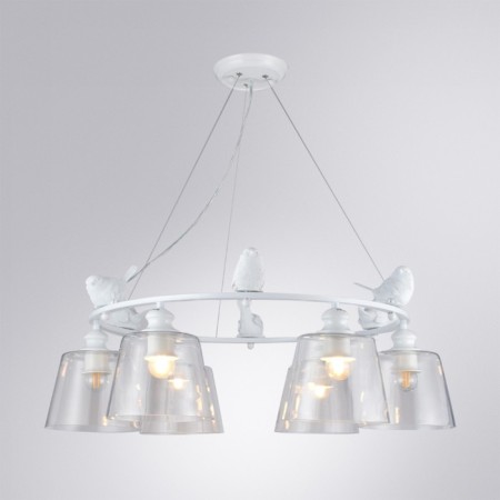 Passero chandelier, 6x40W E27, white-1