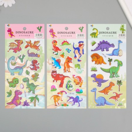 Plastic sticker soft "dinosaur era" mix 22x10 cm