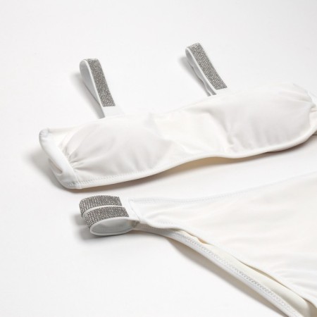 Separate Minaku swimsuit with rhinestones color white, size 42-7