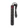 Extension cord Standard 5 nests, 1.5m, 3x1.0mm², s/h, with a switch, 2 USB, black rexant