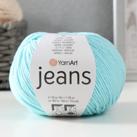 Yarn "jeans" 55% cotton, 45% acrylic 160m/50g (76 St. Biryuzov.)-1