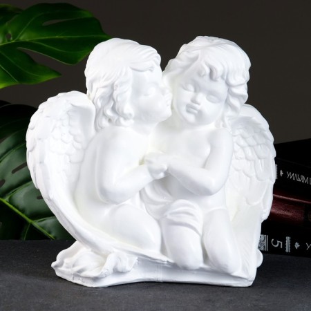 Luminous figure "A couple of angels sitting" 29x14x28cm white-1