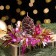 New Year's candle "Bump with spruce decor", 7 cm, brown mix