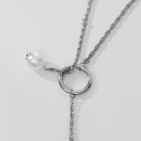 The pendant "Aesthetics" on the ring, the color is white in silver, l = 76 cm-1