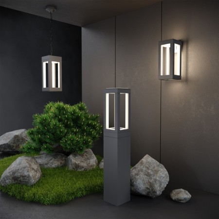 Landscape LED LED Elektrostandard, Frame, 120x120x700 mm, 12W, LED, 550LAM, 4000K, Gray Color-1