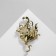 Brooch "Flower" melting, white-bearded color in gold
