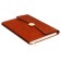 Organizer on the rings of A6+, 80 sheets, leatherette, with a valve, a line, with a handle, in a gift box, brown