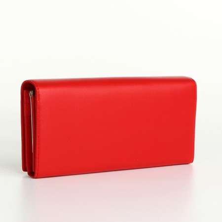 Women's wallet on magnets, red color-1