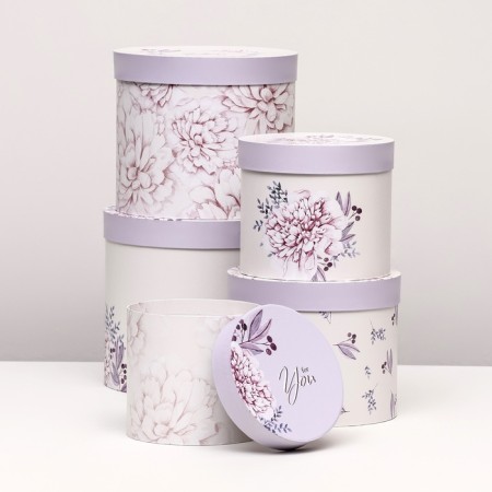 Set of hats 5 in 1 "Astra" lilac, 22 x 19.5, 14 x 13 cm-1