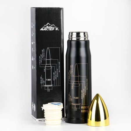 Thermocc, 450 ml, bullet "Master K. Male Caliber", retains heat 8 hours, 28 x 7 cm-2
