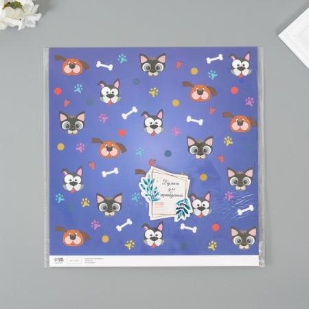 Scrapbooking paper "dogs" density 180 grams set 5 pcs 30.5x32 cm-4