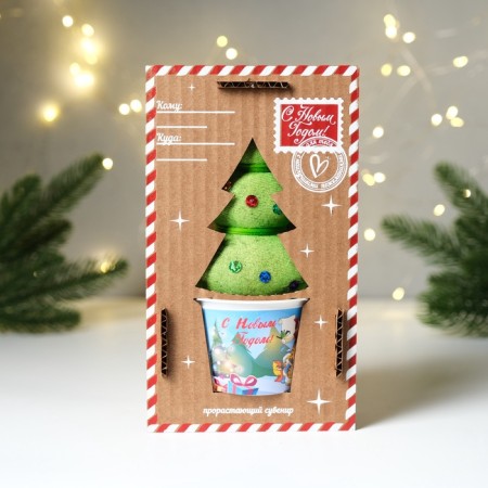 Growing gift grass grass "envelope New Year tree"