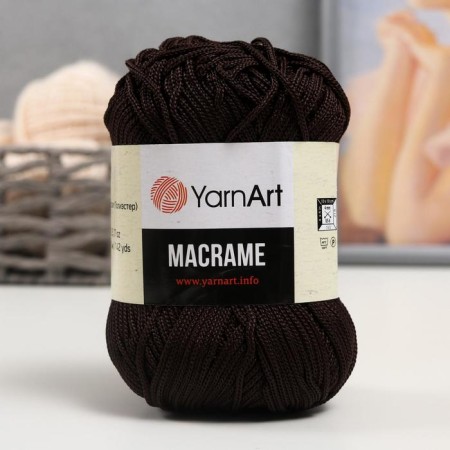 Yarn "Macrame Macrama" 100% polyester 130m/90g (157 chocolate)