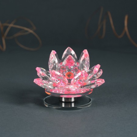 Souvenir glass "Pink lotus on the stand" rotates 5.5x9x9 cm-1