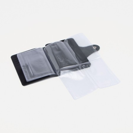 The cover on the button, for auto documents and passports, black color-3