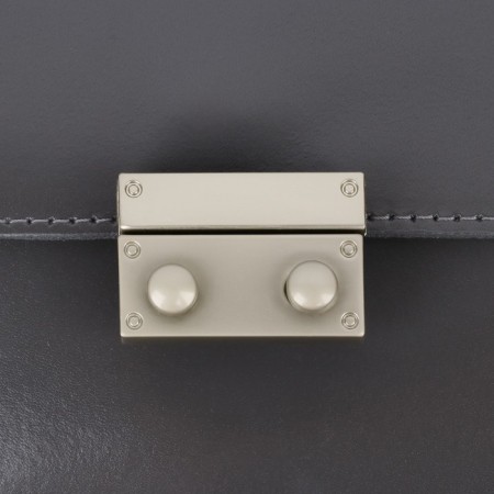 Bag's fastener, 4 × 2.8 cm, pearl silver color-3