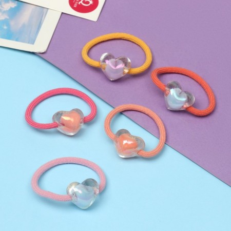 Hair elastic band "Certificces" (set 5 pcs) 3 cm, mix-1