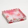 Box for cookies with PVC lid, "flamingo", white, 15 x 15 x 3 cm