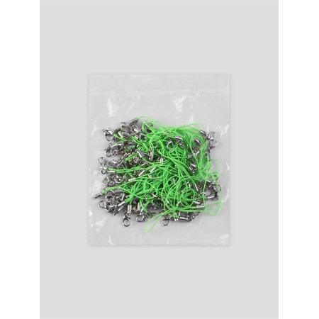 The basis for a keychain on a thread, with a carbine, 6 cm, green, silver, price for 1 piece-3