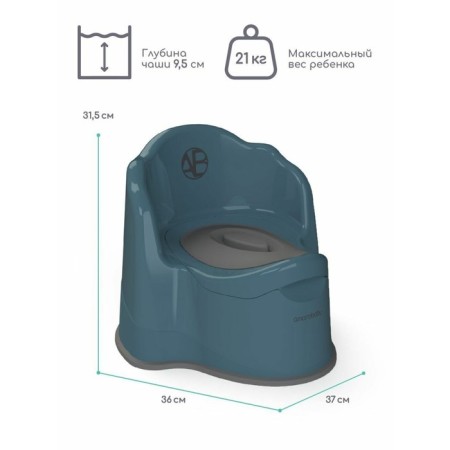Pot children's Amarobaby Ergonomic, with a lid, turquoise color-3