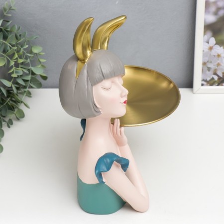 Souvenir Polystone Stand "Girl with Square ears" 32x17x24 cm-1