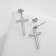 Earrings with rhinestones Xuping cross grace, white color in silver