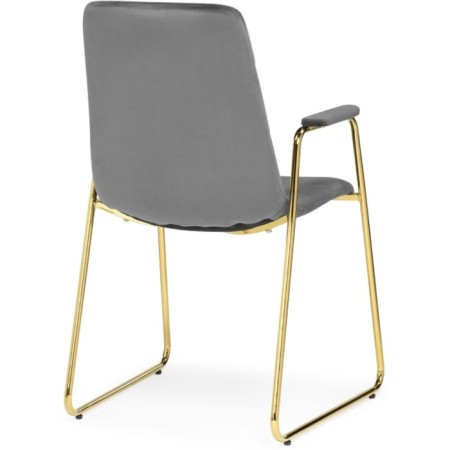 LANA Metal/velor, Golden/Gray chair 57x56x88 cm-3