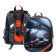 School backpack 38 x 30 x 16 cm, ergonomic back, stavia "car", gray