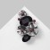 Brooch "Flowers" and cabochons, purple color in black silver