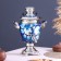 The set "Zhostovo on the blue", a glass, 3 objects, a samovar 3 l, a teapot 0.7 l, tray