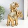 Souvenir Polystone "Golden Elephant with an elephant on the back - circus blanket" 20x5x16 cm