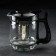 Glass teapot "Cessel", 1.2 l, with metal sieve, black color