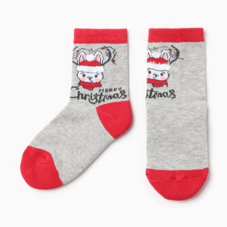 Terry socks children, gray color, size 14-16