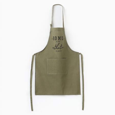 Apron Ethel "Home", green color, 60x75 cm, 50%HL, 50%flax