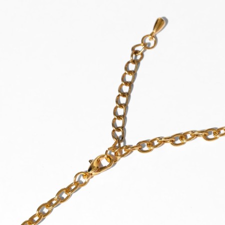 Necklace "India" leaves, color black gold, 30 cm-1