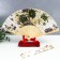 Fan bamboo, textile h = 21 cm "flowers" with a cover, beige