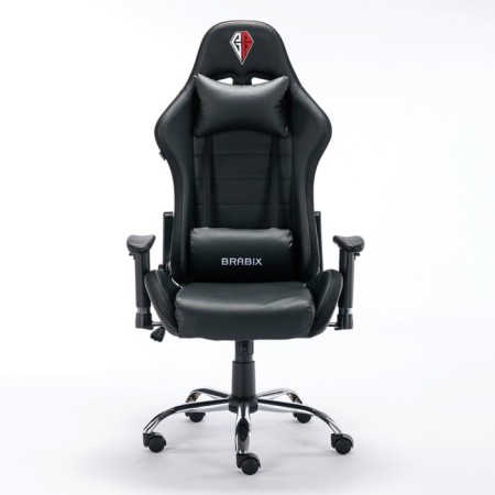 Playing armchair Brabix Lumen GM-50 RGB, backlight, two pillows, eco-leather, black-1