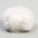Pompon from natural fur of a hare, size 1 pc: 9 cm, white color